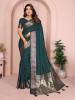 Gunmetal Banarasi Silk Rich Gold Zari Meenakari Paithani Weaved Pallu Border Saree