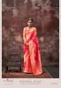 Orange Raani Pure Banarasi Premium Handloom Silk Zari Weaved Saree