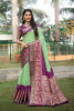 Pistachio Green Pure Bandhej  Kanjivaram Silk Rich Zari Weaved Saree