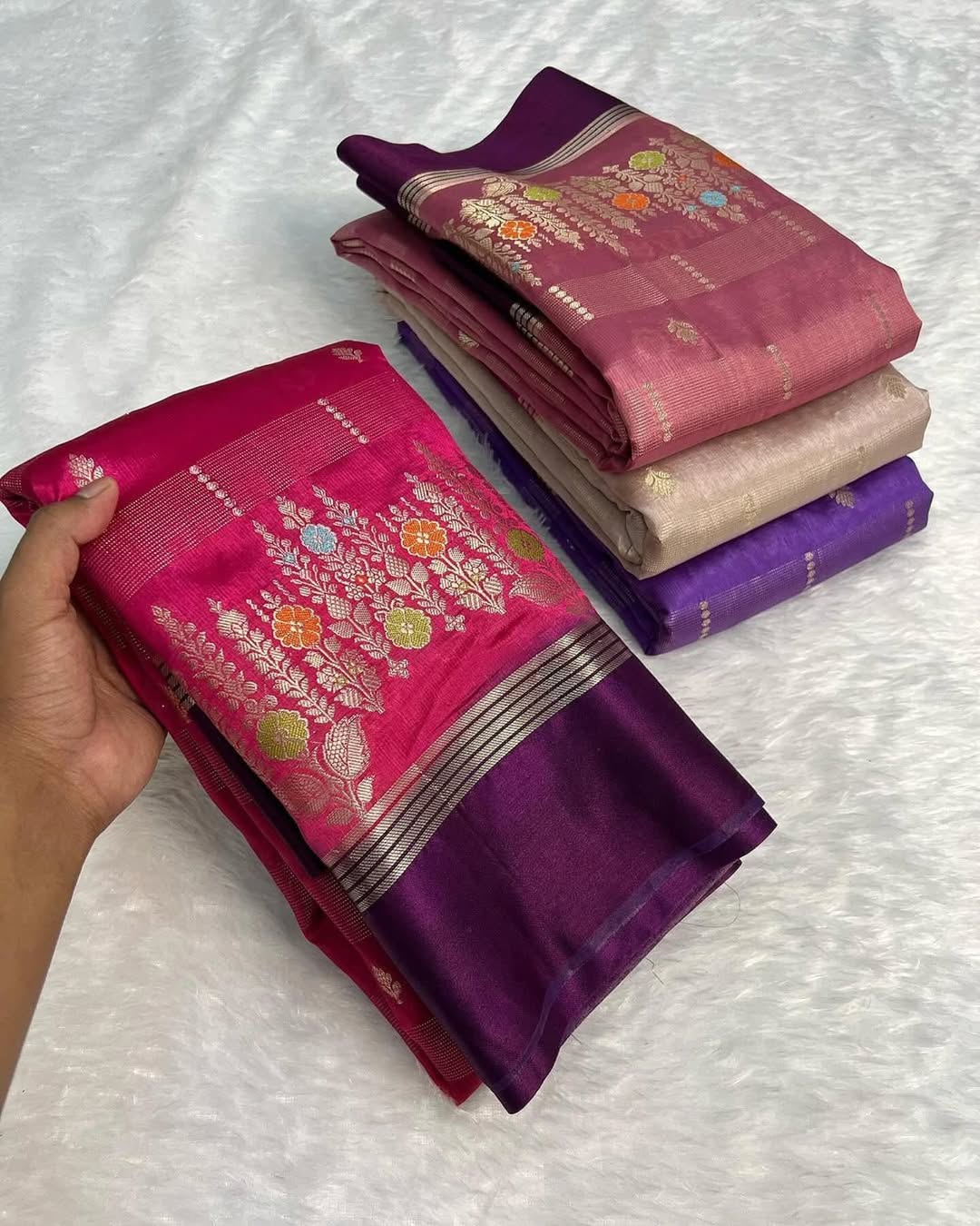 Raani Premium Semi Katan Silk Zari Meenakari Weaved Saree