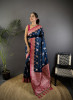 Blue Banarasi Silk Zari Meena Weaved Rich Pallu Saree