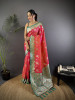Coral Pink Banarasi Silk Zari Meena Weaved Rich Pallu Saree
