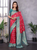 Red Pure Banarasi Silk Rich Zari Jaal Weaved Saree