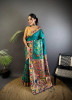Jade Green Pure Banarasi Paithani Silk Rich Zari Meena Weaved Saree