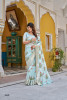 Sky Blue Kota Crystal Embroidered Jacquard Zari Border Saree