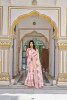 Pink Kota Crystal Embroidered Jacquard Zari Border Saree