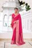 Raani Chinon Self Printed Zari Weaved Border Saree