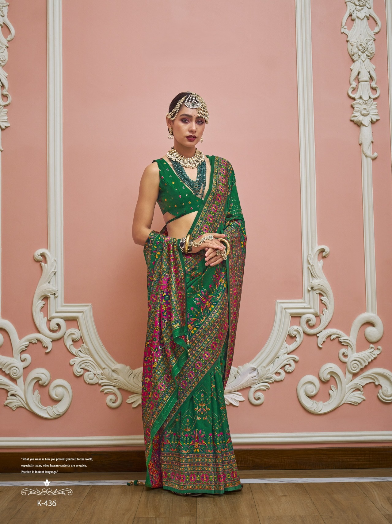 Green Premium Luxurious Banarasi PV Silk Kashmiri Weaved Saree