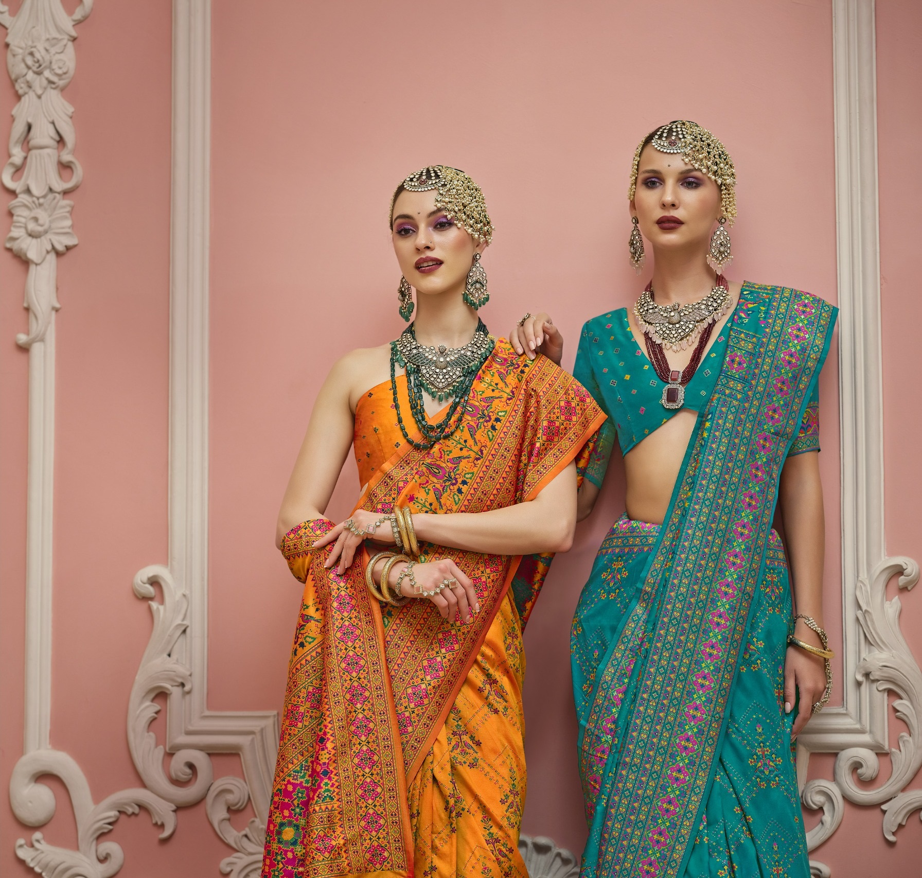 Gold Premium Luxurious Banarasi PV Silk Kashmiri Weaved Saree