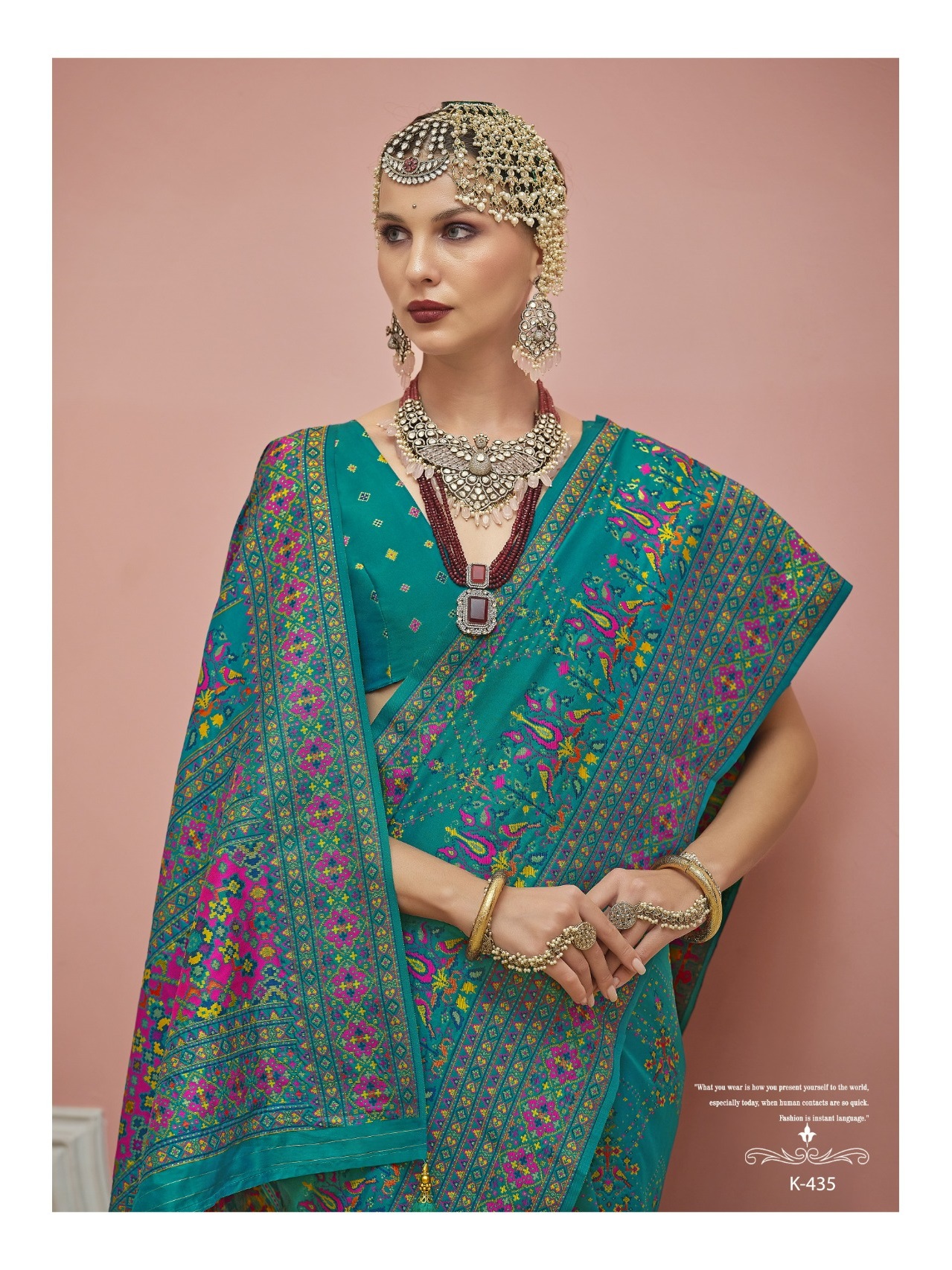 Jade Green Premium Luxurious Banarasi PV Silk Kashmiri Weaved Saree