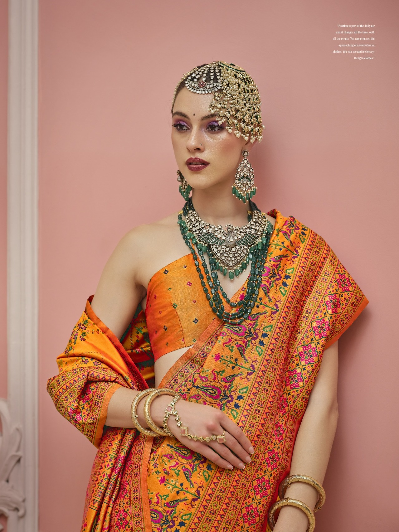 Gold Premium Luxurious Banarasi PV Silk Kashmiri Weaved Saree