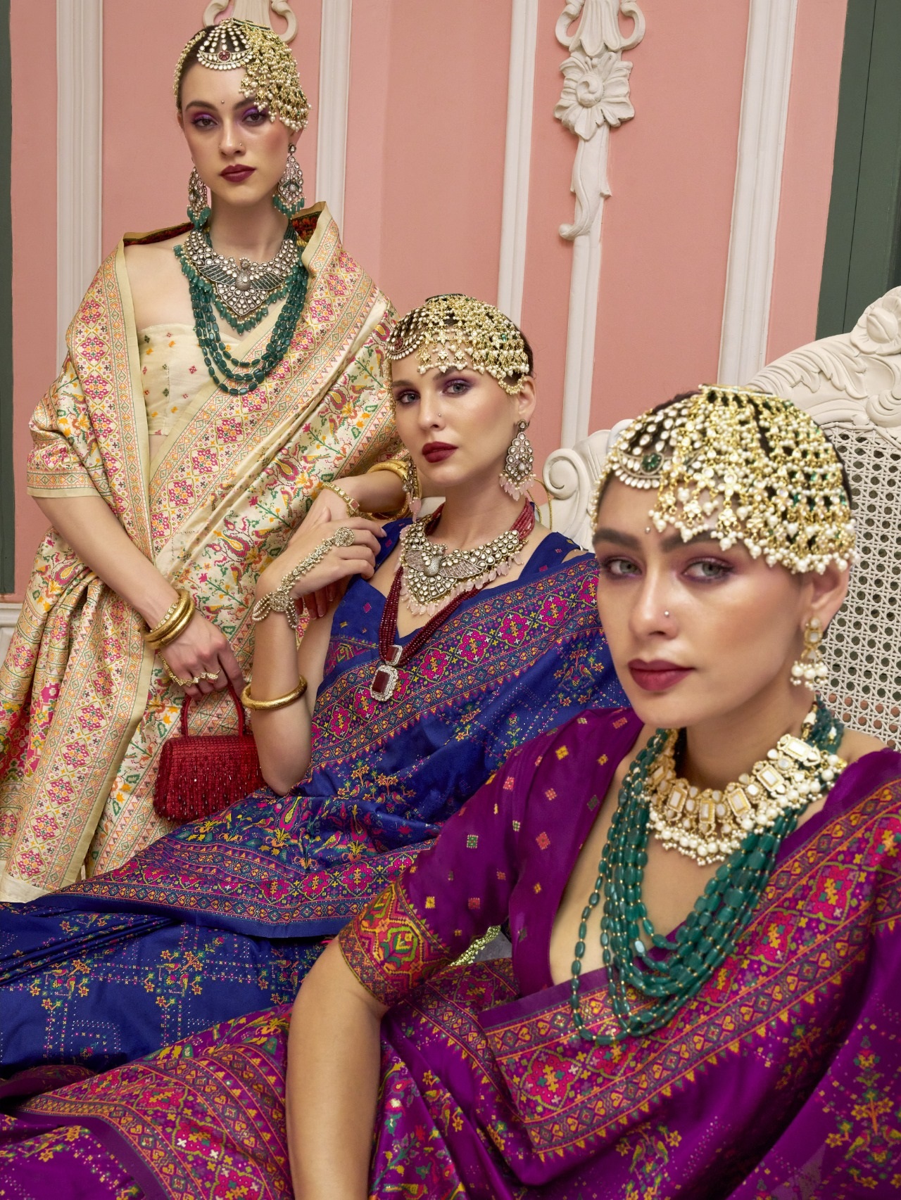 Purple Premium Luxurious Banarasi PV Silk Kashmiri Weaved Saree