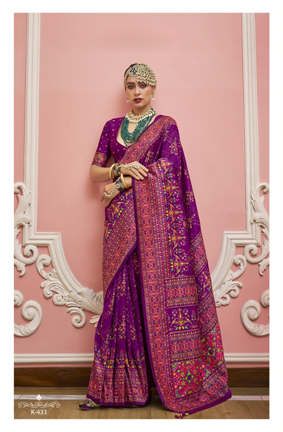 Purple Premium Luxurious Banarasi PV Silk Kashmiri Weaved Saree