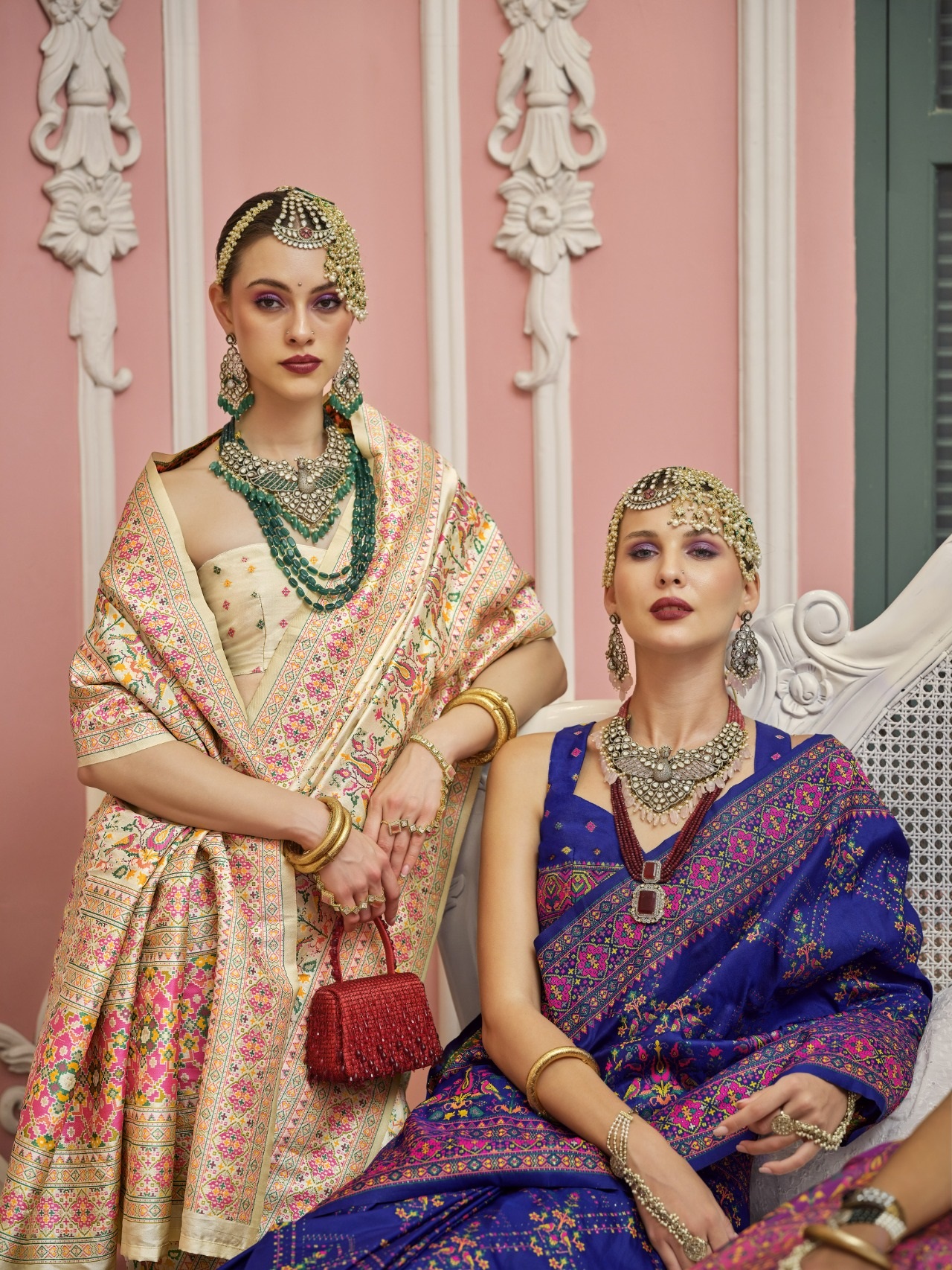 Royal Blue Premium Luxurious Banarasi PV Silk Kashmiri Weaved Saree