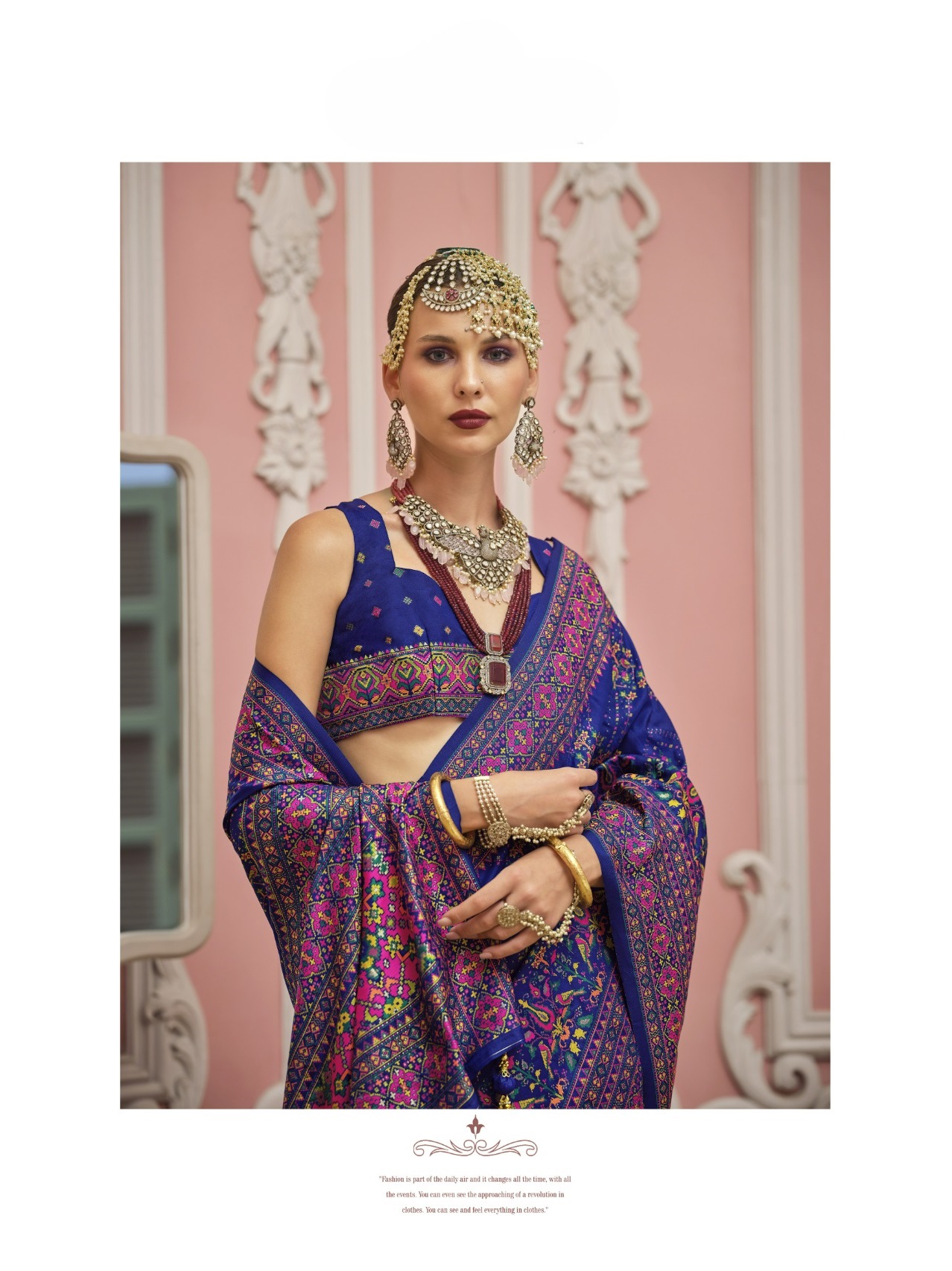 Royal Blue Premium Luxurious Banarasi PV Silk Kashmiri Weaved Saree