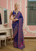 Royal Blue Premium Luxurious Banarasi PV Silk Kashmiri Weaved Saree