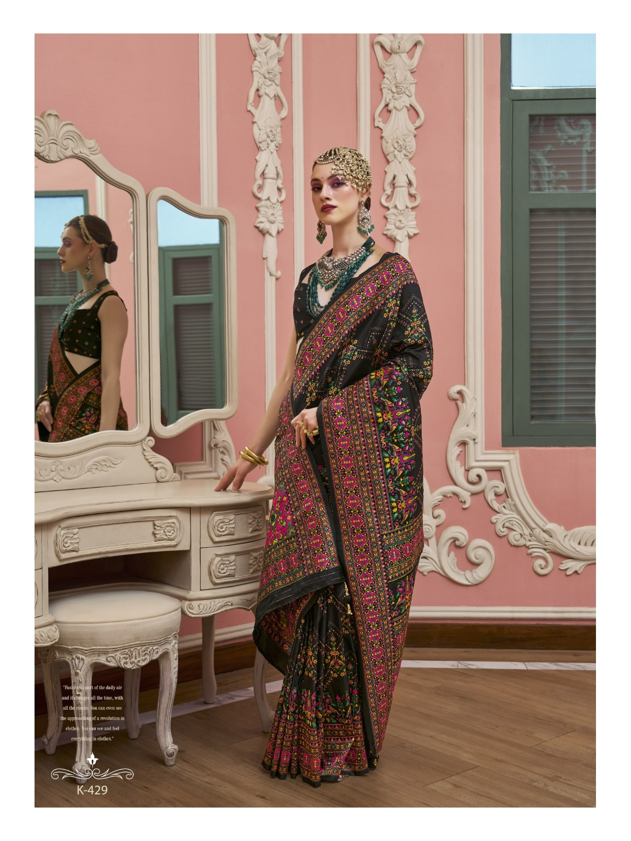 Black Premium Luxurious Banarasi PV Silk Kashmiri Weaved Saree
