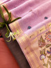 Purple Premium Muga Cotton Paithani Resham Weaved Saree