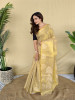 Cream Premium Banarasi Zari Tissue Weaved Saree