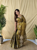 Dark Mehendi Premium Banarasi Zari Tissue Weaved Saree