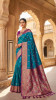 Teal Banarasi Silk Rich Zari Meenakari Weaved Saree
