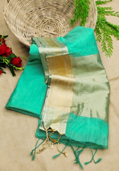Image of Khadi Silk All Over Gold Zari Weave Saree