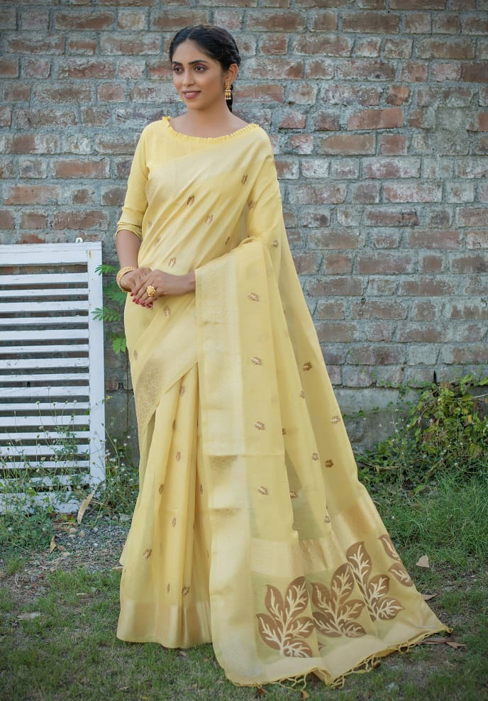 Linen Tissue Weave Saree