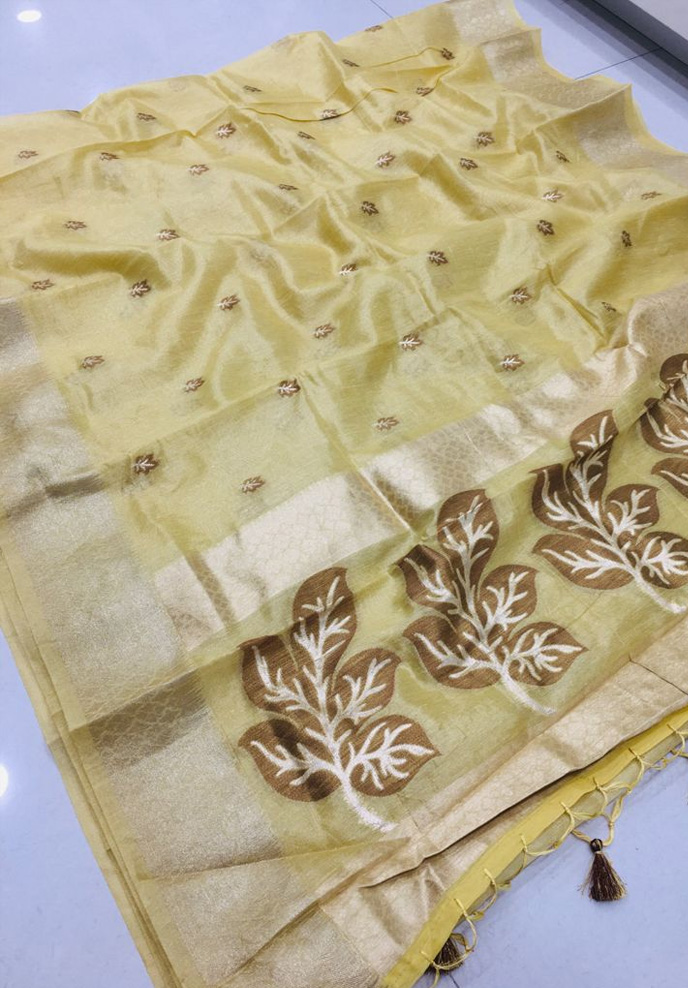 Linen Tissue Weave Saree