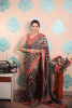 Black Pure Pashmina Rajwada Silk Rich Zari Weaved Saree