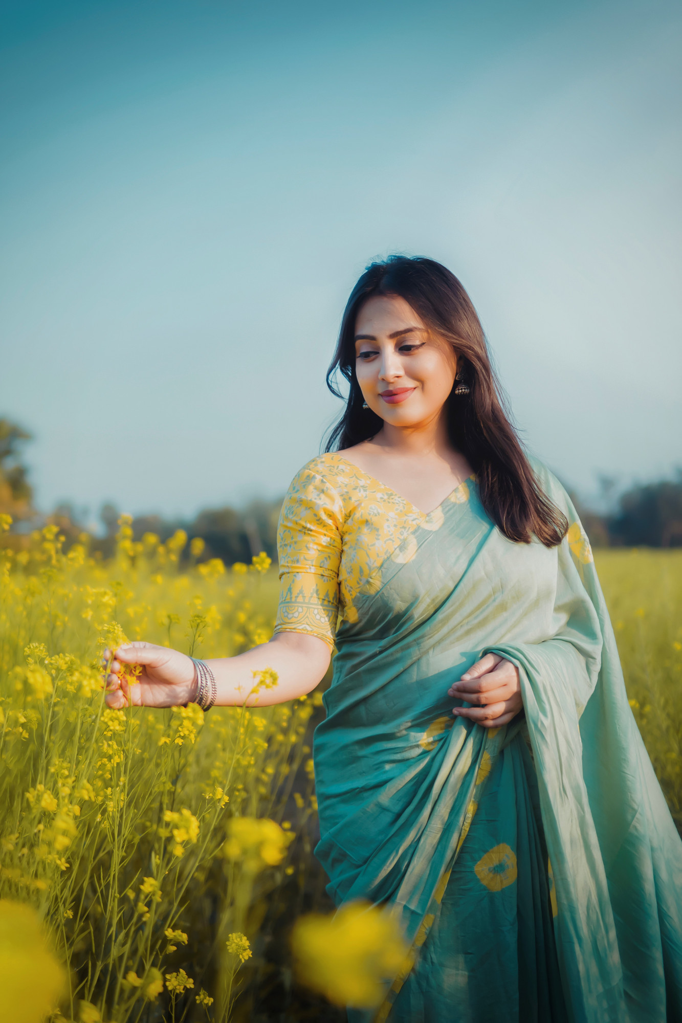 Sea Green Pure Chanderi Cotton Hand Tie Dye Shibori Printed Saree