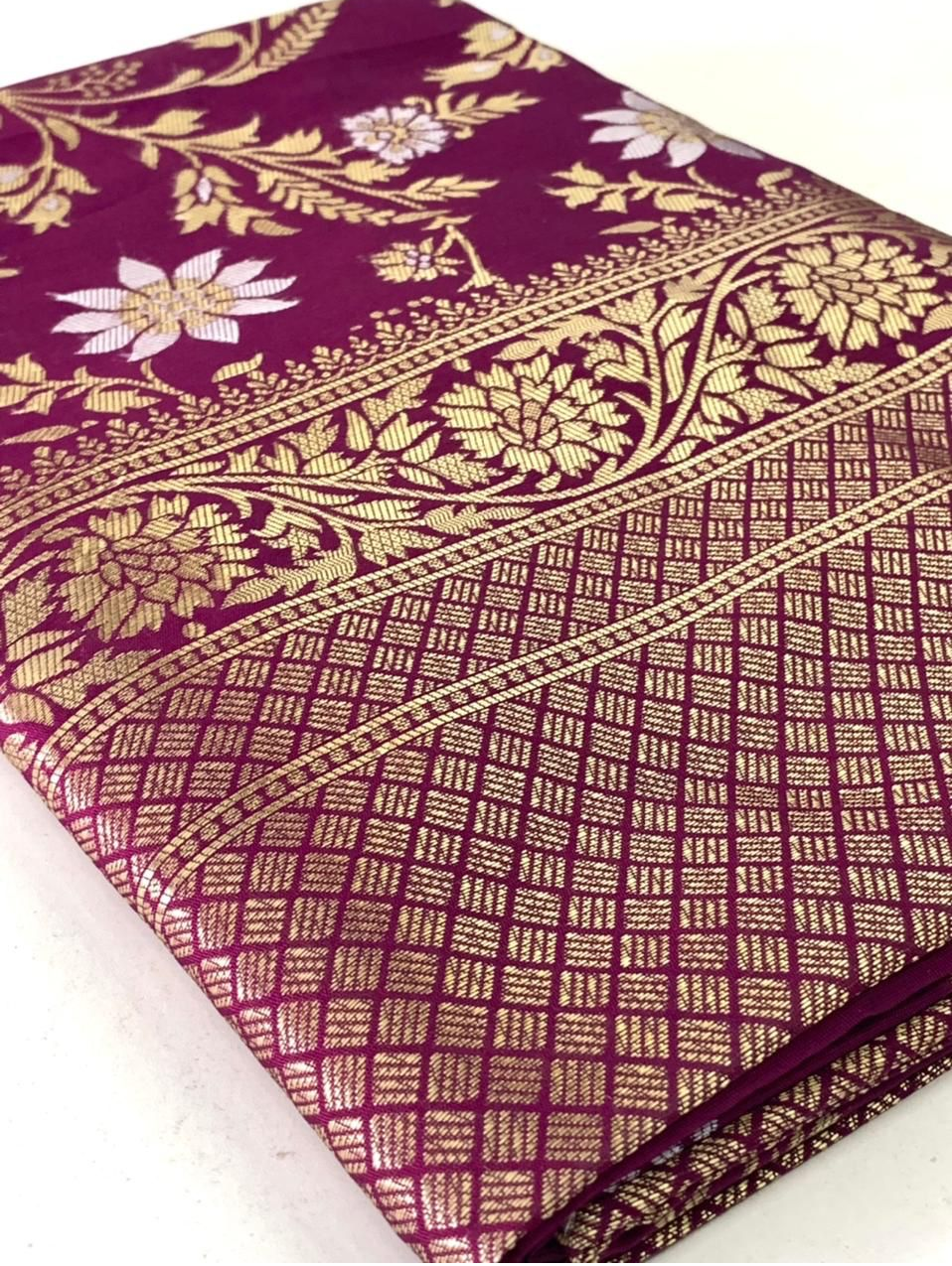 Pure Banarasi Silk Saree Full Zari Weaved Rich Pallu