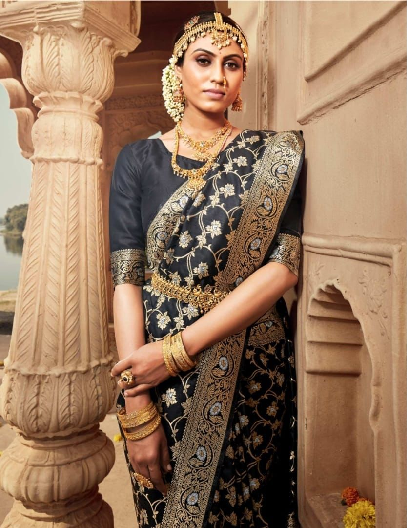 Pure Banarasi Silk Saree Full Zari Weaved Rich Pallu