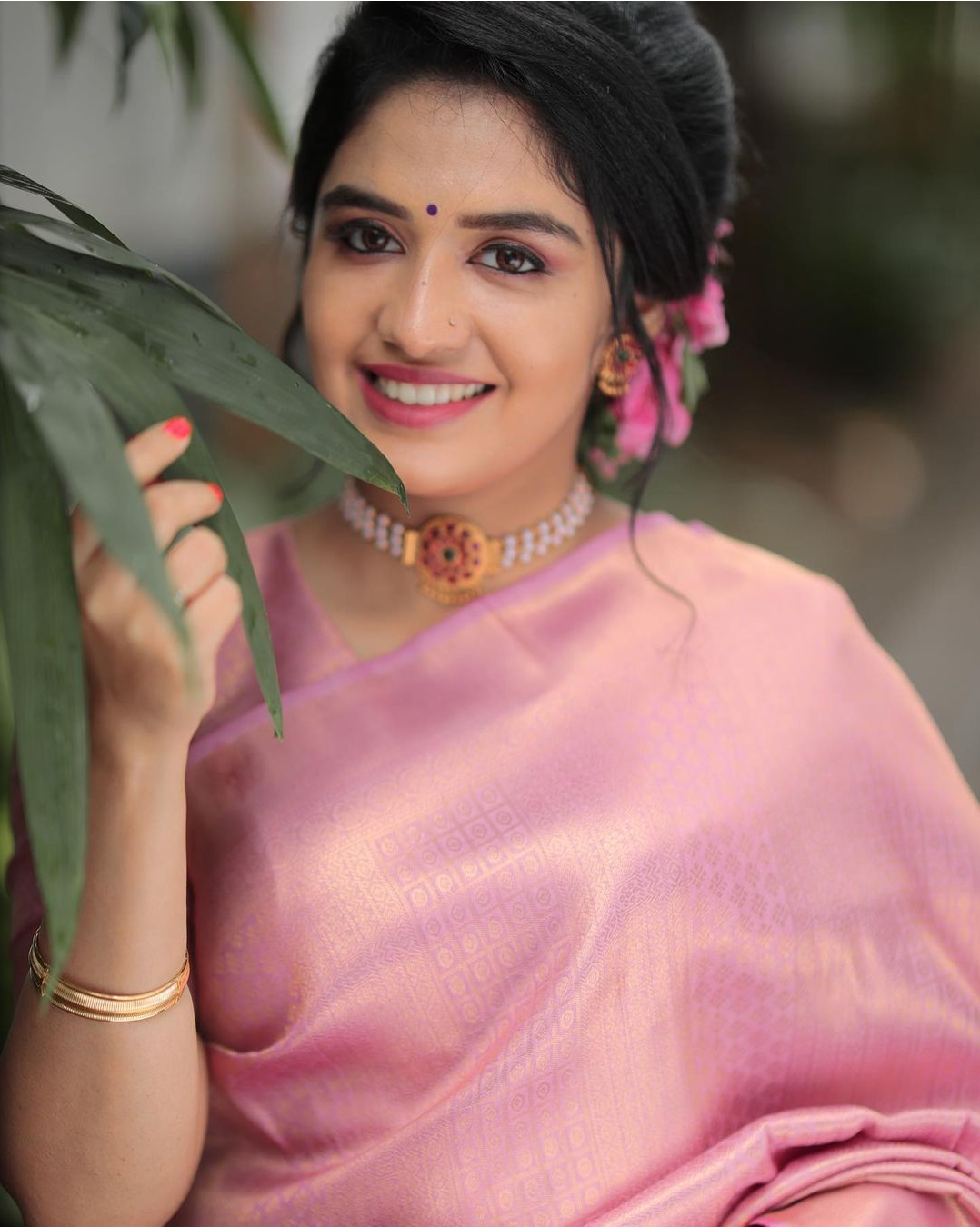 Pink Banarasi Silk All Over Gold Zari Weaved Saree