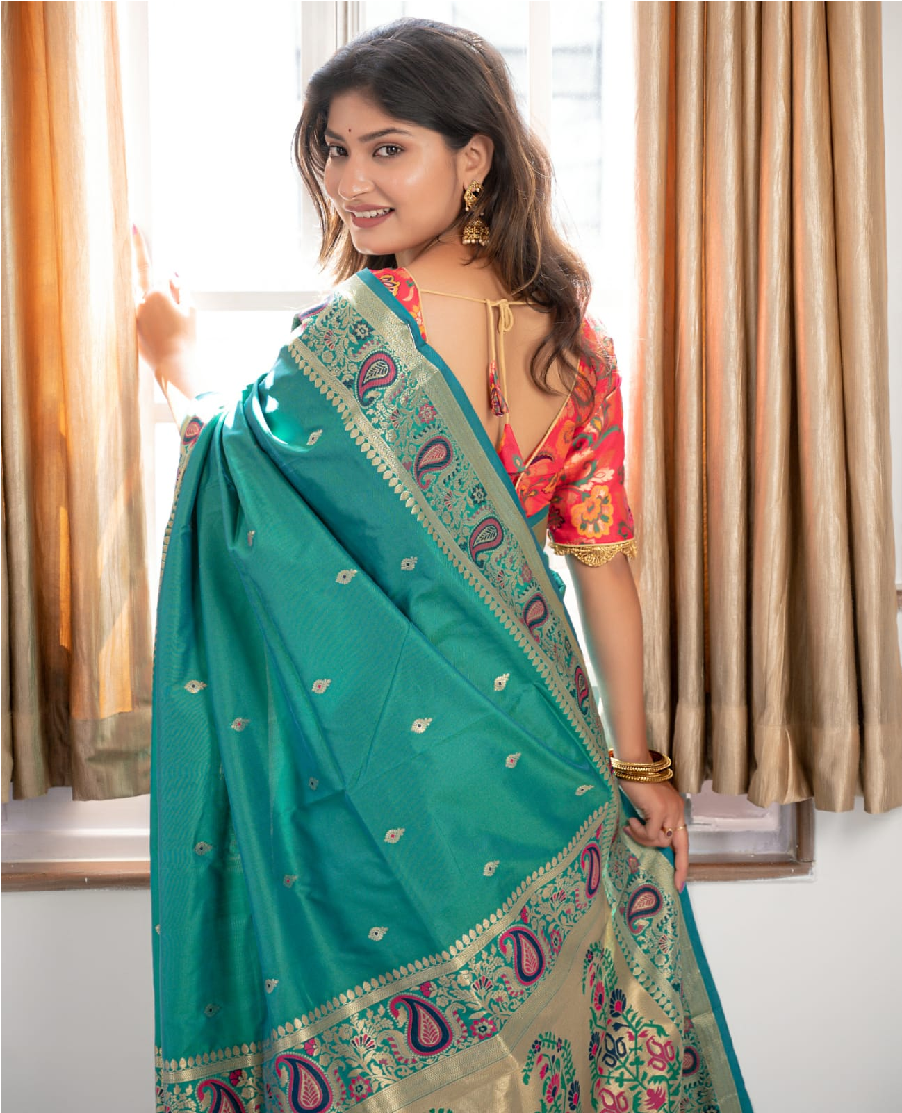 Pure Banarasi Silk All Over Gold Zari Meena Weaved Saree