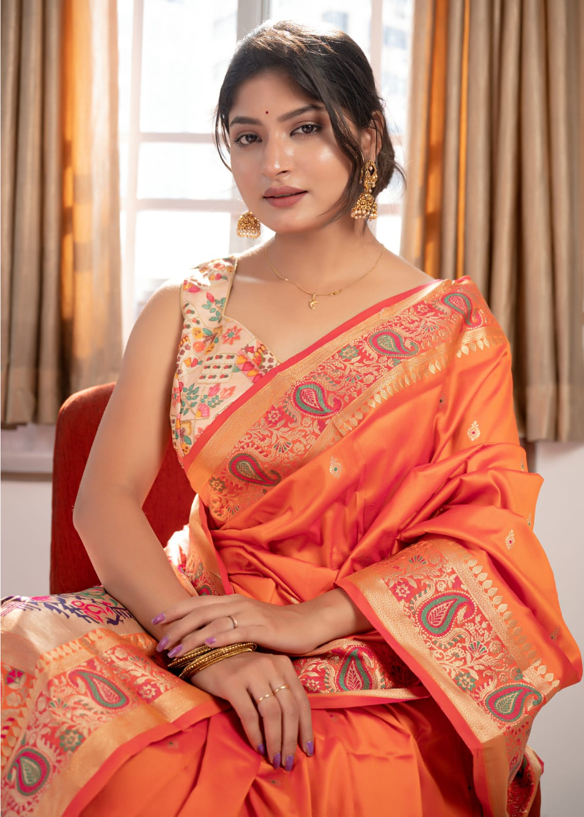 Pure Banarasi Silk All Over Gold Zari Meena Weaved Saree