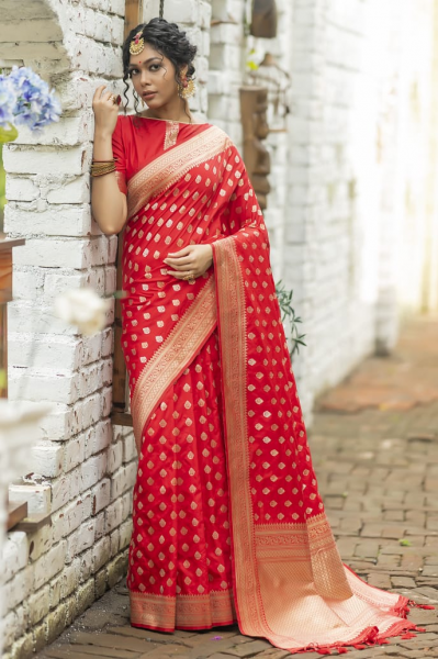 Image of Pure Banarasi Silk Saree Zari Weaved Saree