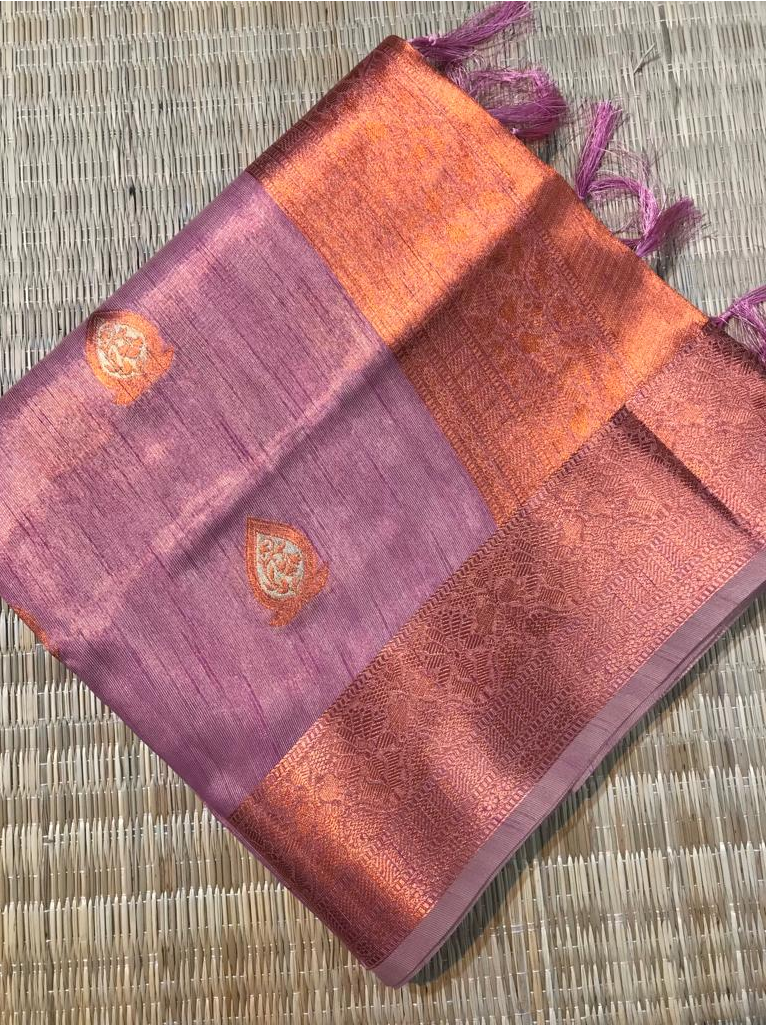 Pure Tissue Silk Copper Zari Weaved Saree