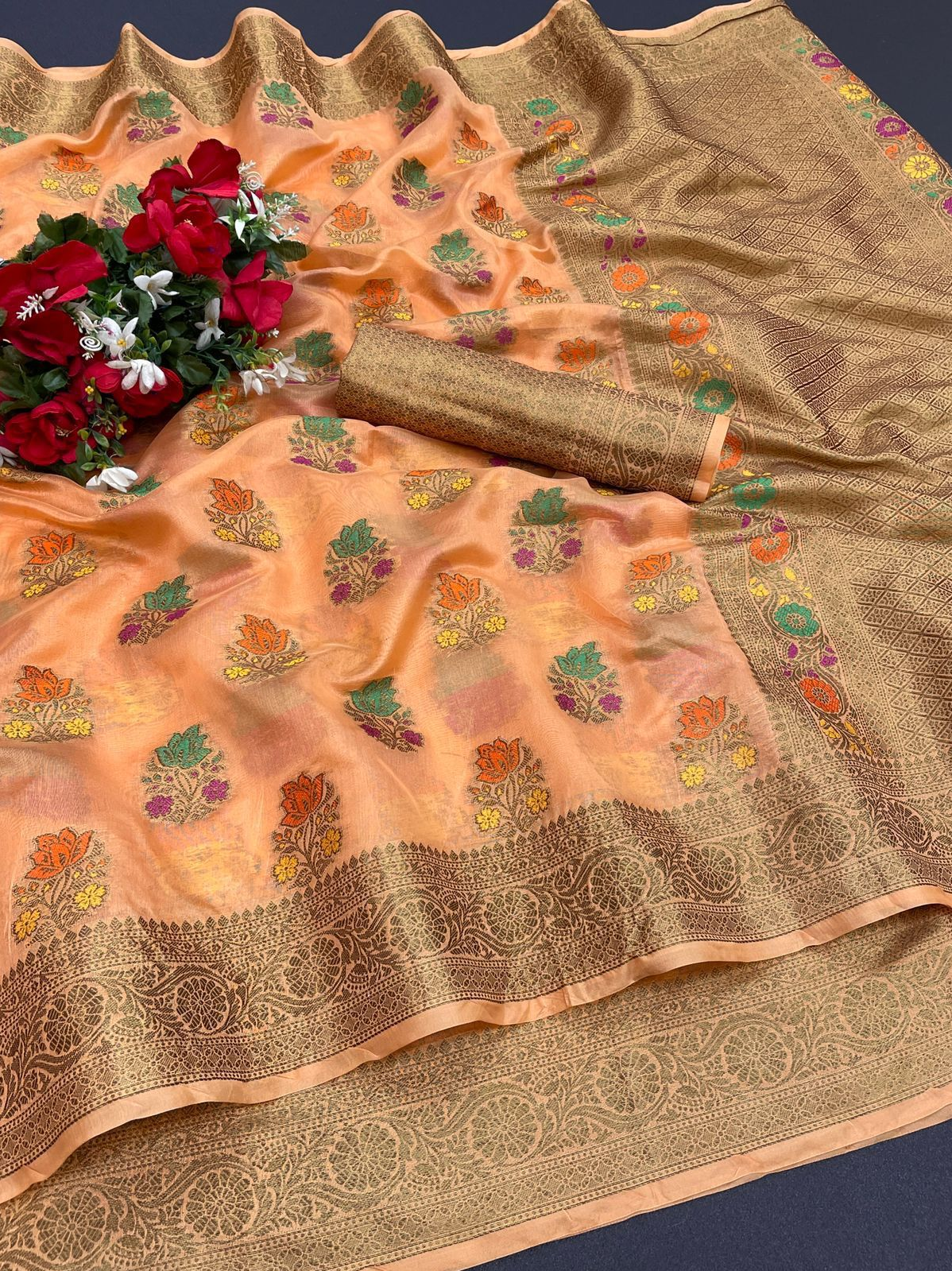 Pure Handloom Organza Silk Zari Weaved Saree