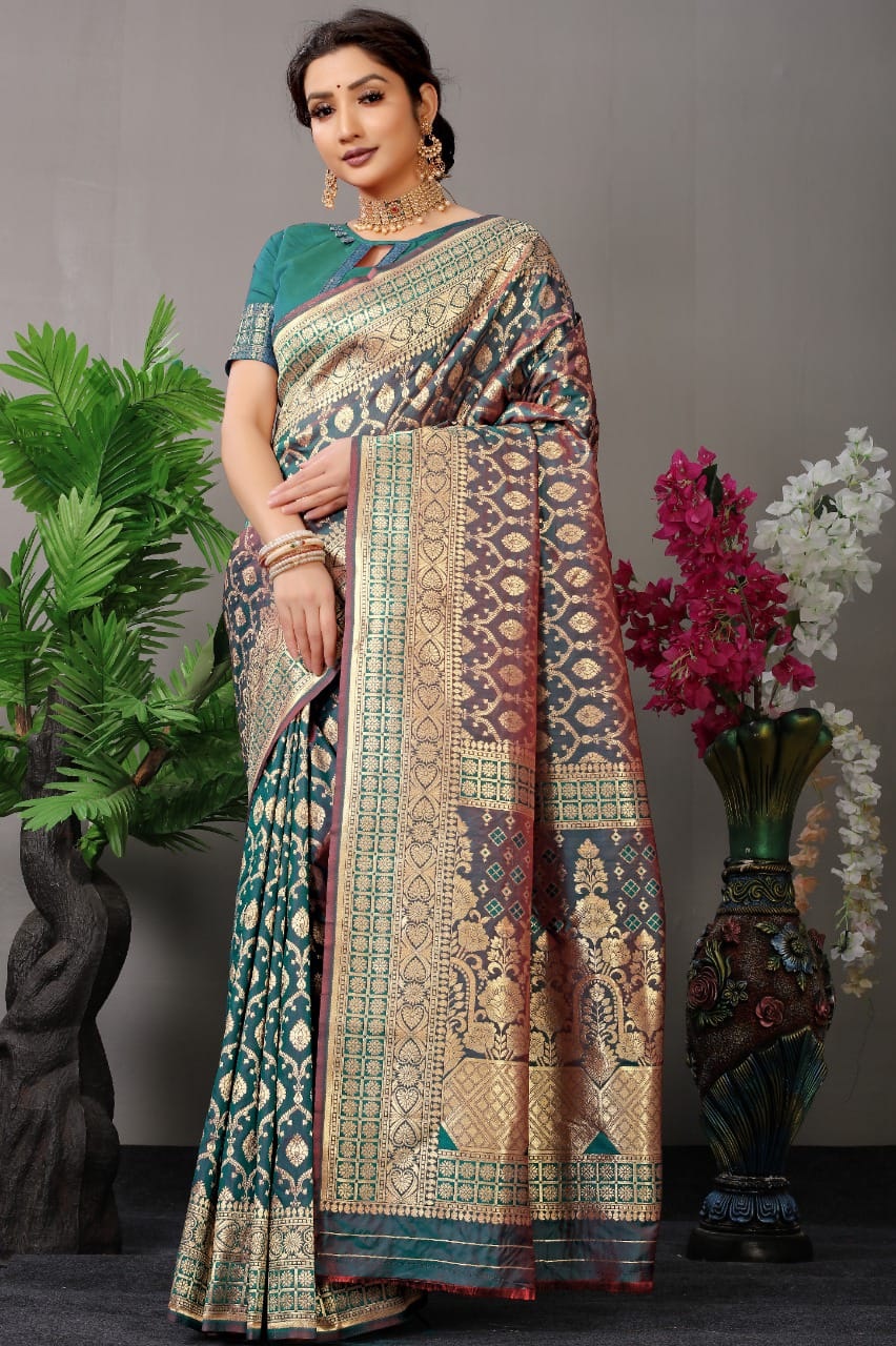 Kanjivaram Pure Silk Rich Zari Weaved Saree
