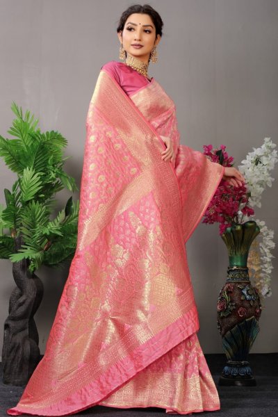 Image of Kanjivaram Pure Silk Rich Zari Weaved Saree