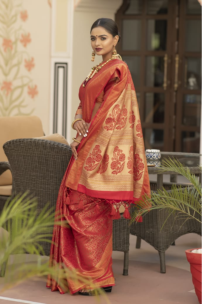 Kanjivaram Silk All Over Rich Zari Weaved Saree