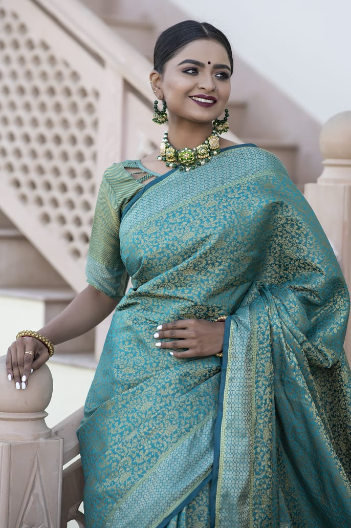 Kanjivaram Silk All Over Rich Zari Weaved Saree