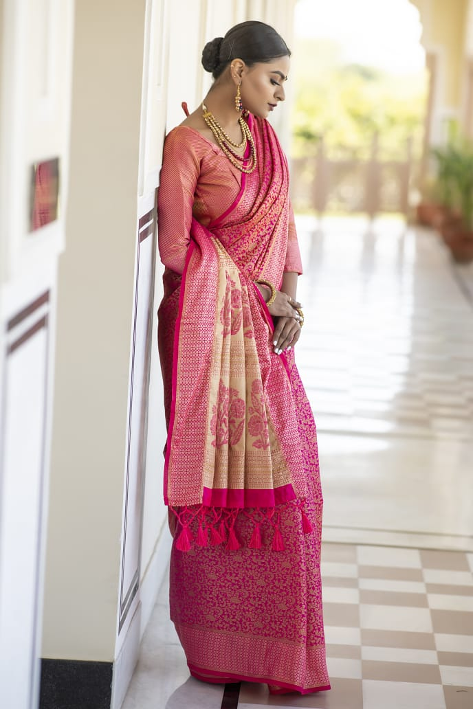 Kanjivaram Silk All Over Rich Zari Weaved Saree