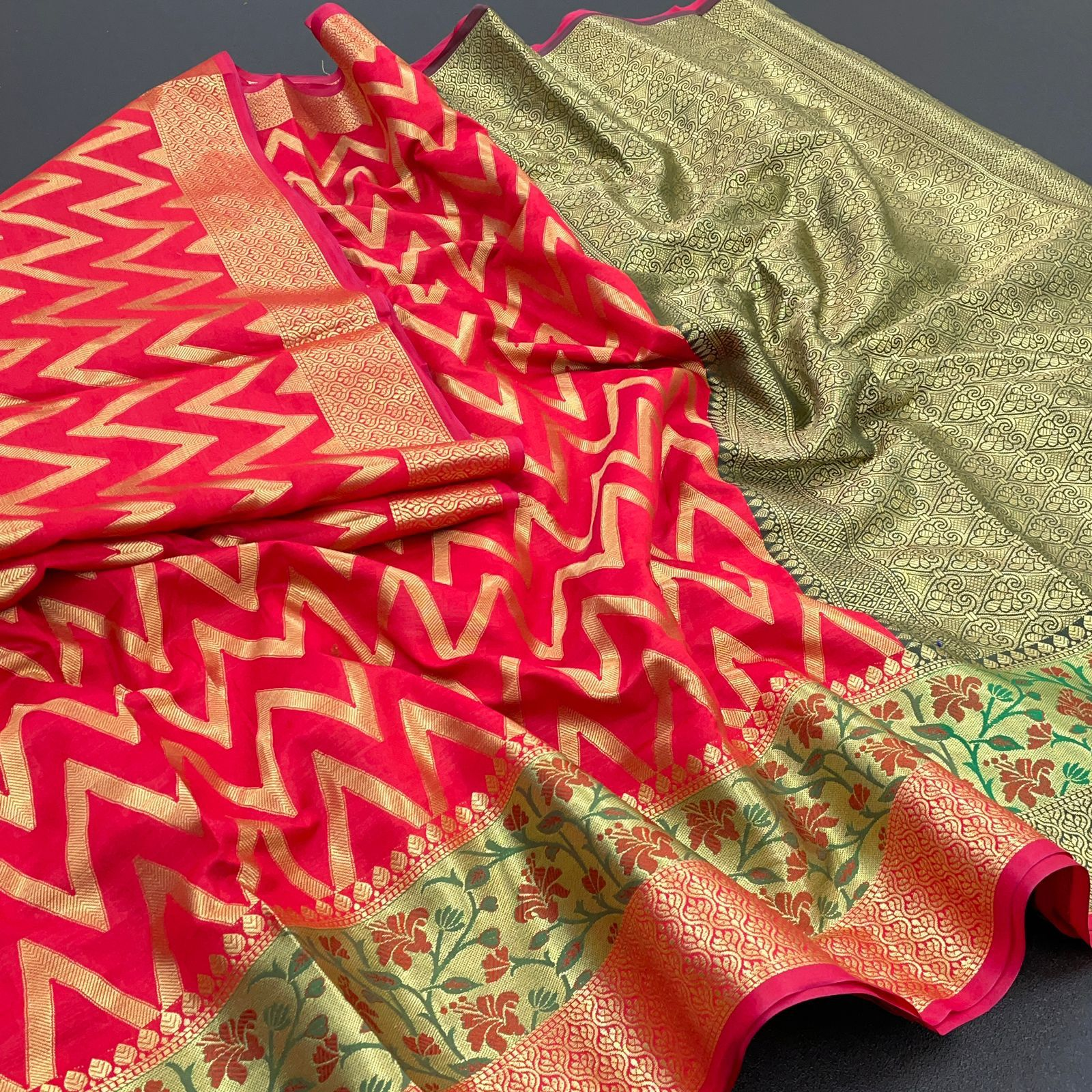 Pure Banarasi Katan Silk Zari Weaved Saree