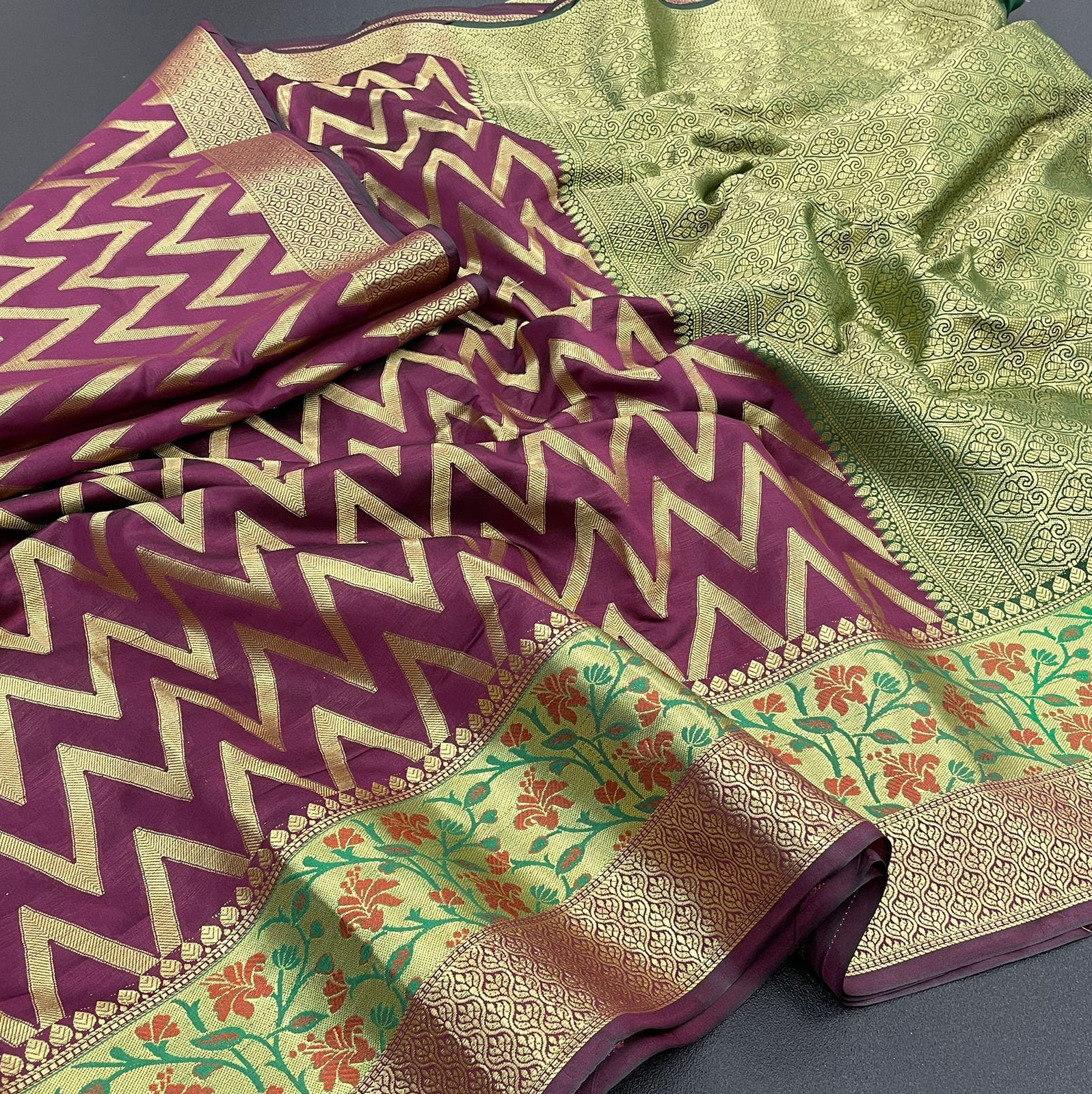 Pure Banarasi Katan Silk Zari Weaved Saree