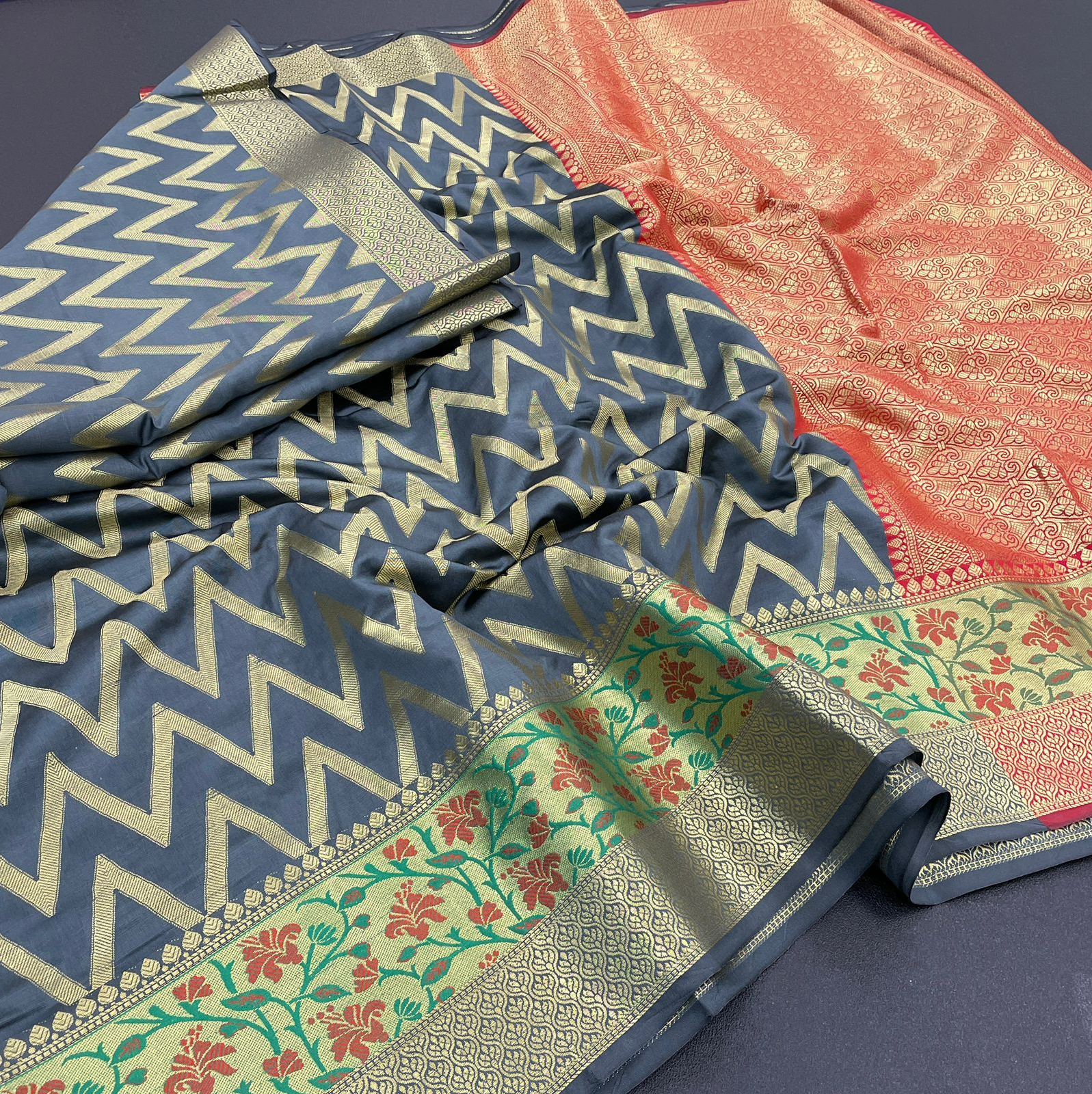 Pure Banarasi Katan Silk Zari Weaved Saree