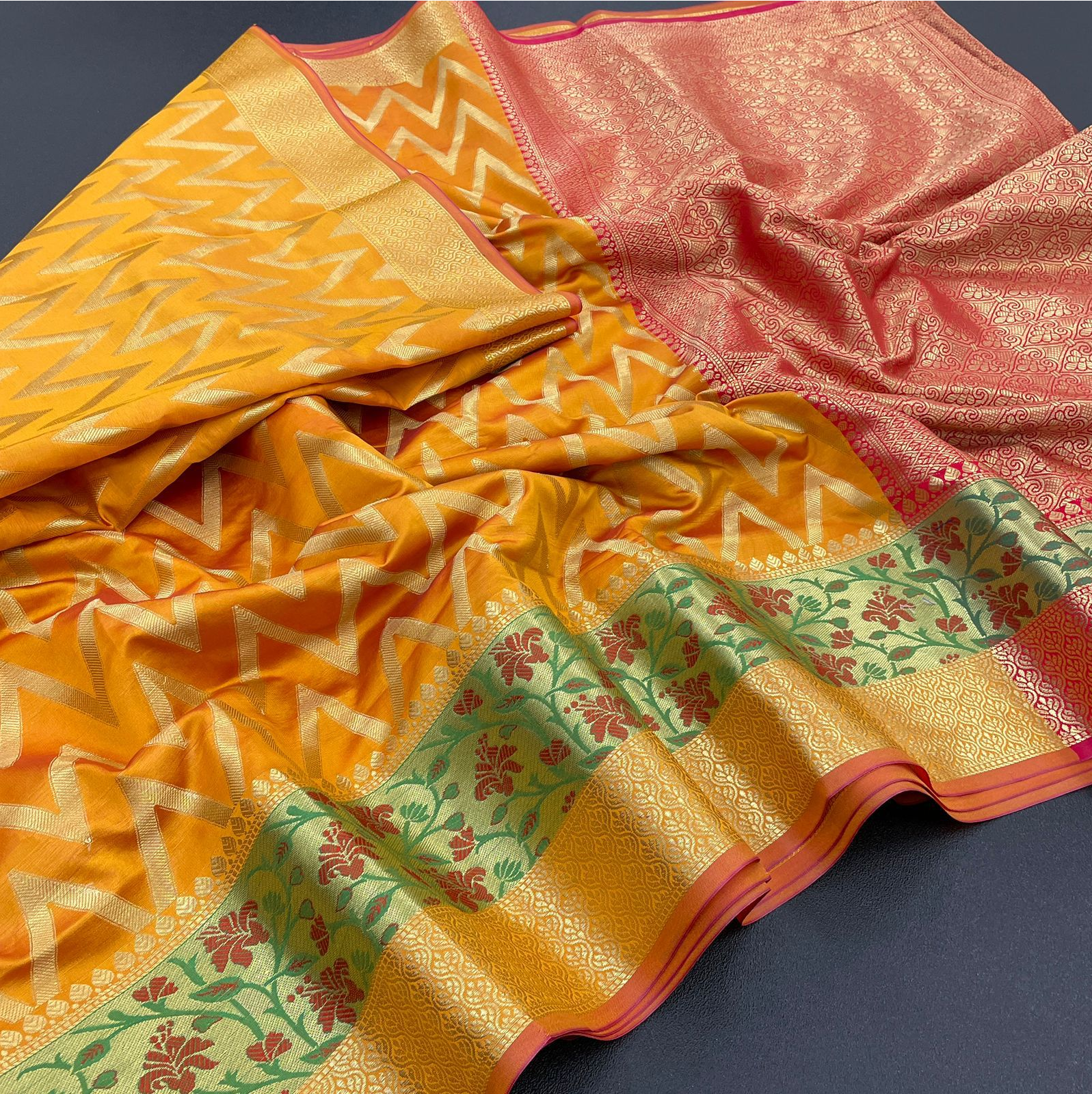 Pure Banarasi Katan Silk Zari Weaved Saree