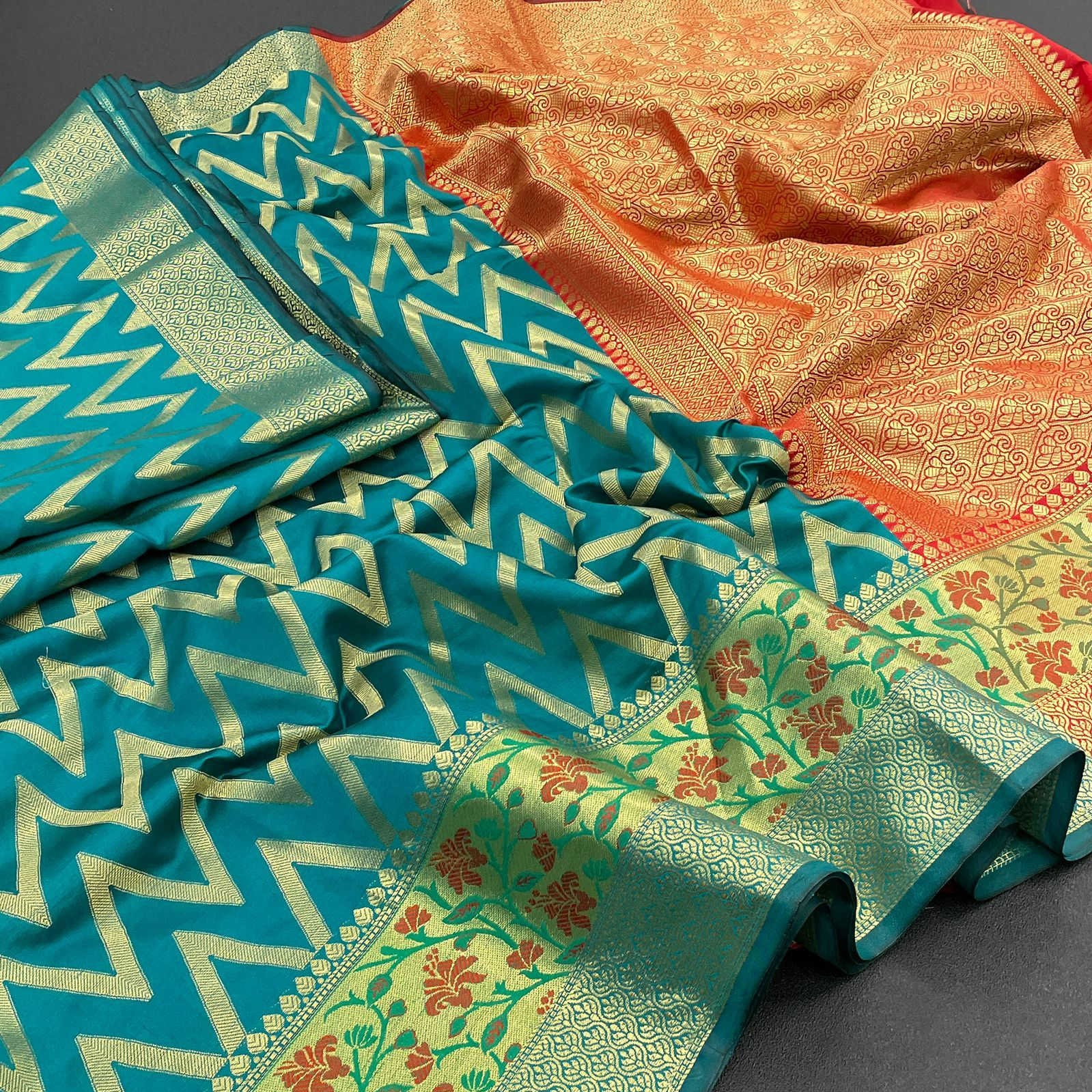 Pure Banarasi Katan Silk Zari Weaved Saree