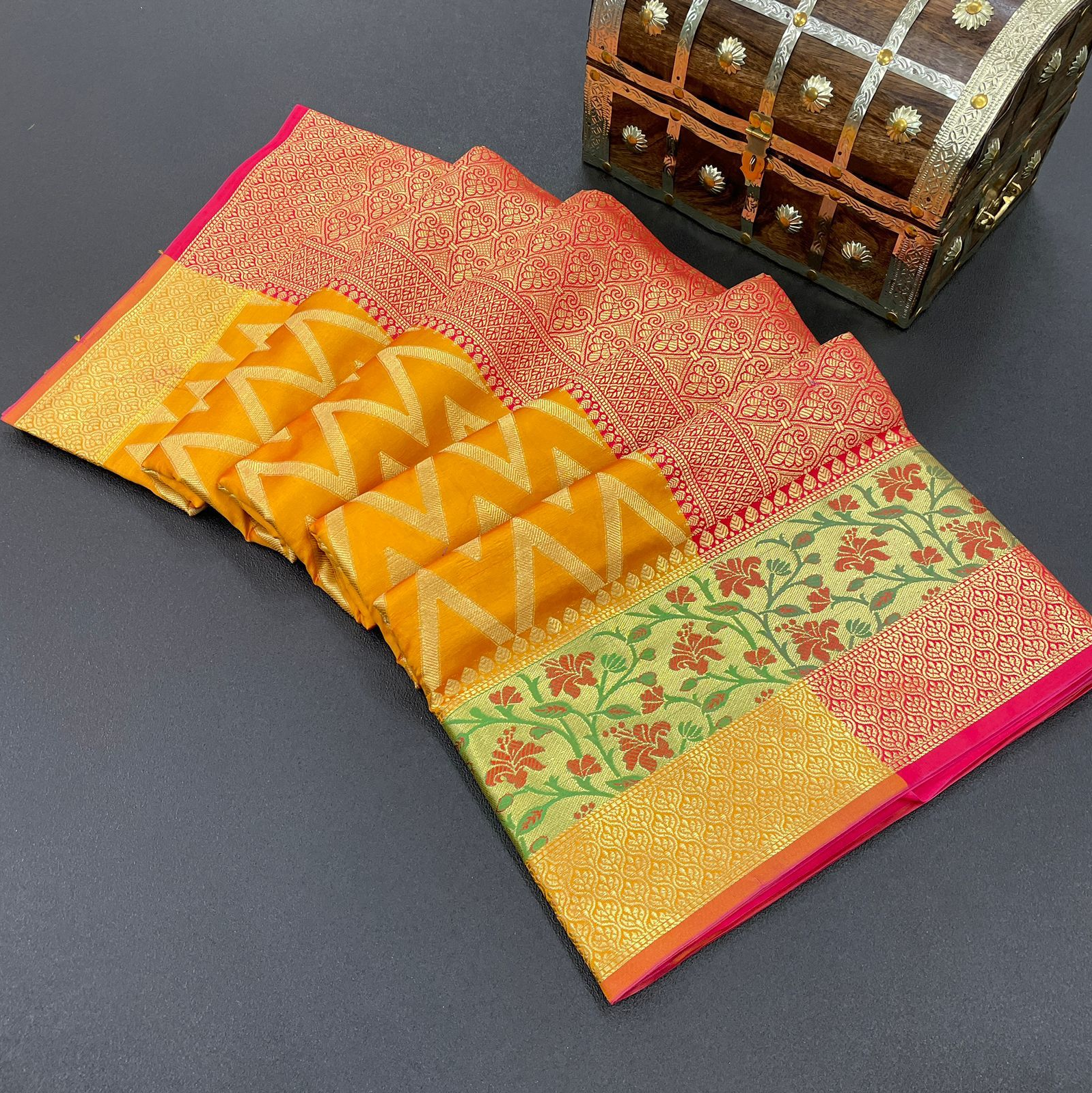 Pure Banarasi Katan Silk Zari Weaved Saree