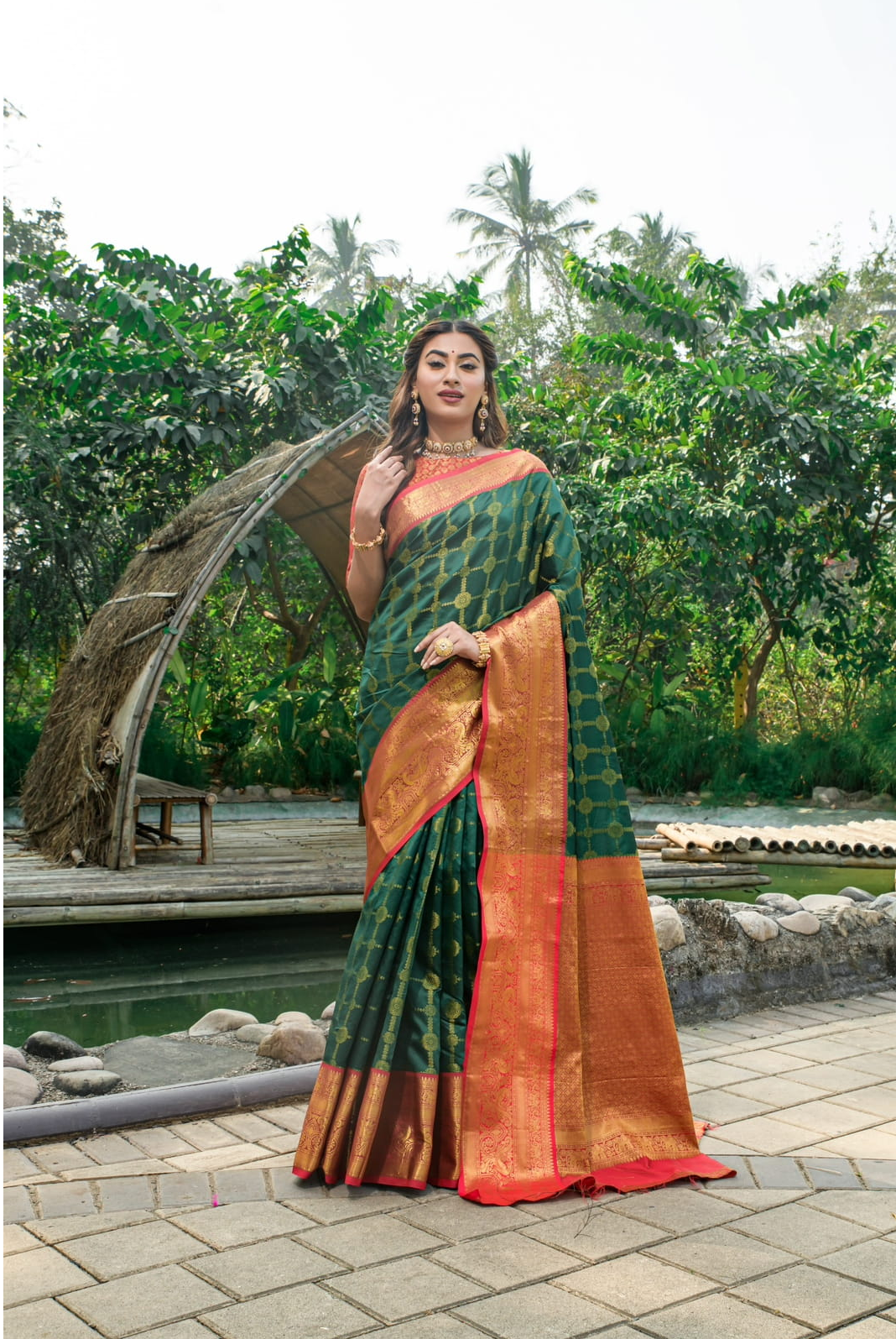 Kanchipuram Silk Saree All Over Zari Weaving